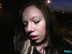 Stranger Convinces Saucy Darkhaired Babe To Hump Him For Fame 2 - Public Agent