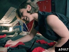 Octavia Red gets drilled by Tommy King's large pink strap-on while her busty friend joins in