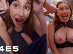 S4e5: Wife’s Birthday Surprise Turns Into POV Threesome-courier Joins for Double Fuck and Facial!