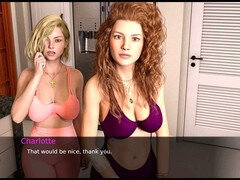 Blonde with a big ass plays through the game and shows off her curves