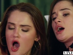 Hot Masquerade Orgy - Sonya Blaze & Liya Silver Fuck Hard in 4some with Cum Swapping & Deep Throat