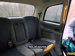 Nuria Millan gets her tight pussy drilled hard by Charlie Dean's huge cock in fake taxi