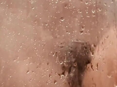 Girl Being Filmed While Taking a Shower, Showing off Her Hairy Pussy.
