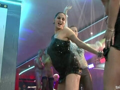 Blondine, Dansende, Gruppe, Imellem racer, Fest, Satin, Bad, Swingers