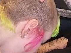 Amateur, Culo, Británico, Pareja, Lesbiana, Tetas colgantes, Strapon, Tatuaje