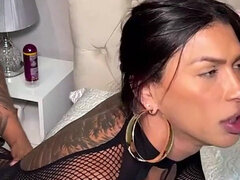 Transvestite Thirsty for Sex, Sat on Two Dicks at the Same Time