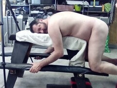 He eats my ass and pussy before I strap on and pound him while he comes all over my face