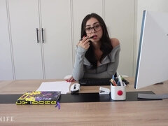 Velký zadek, Brunetka, Přírodní, Kancelář, Běhna, Student, Učitel, Vlhká