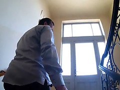 Law4k. when security officer catch a teenie whore they know how to punish her