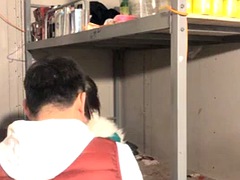 Domestic live broadcast The guy from the electronics factory pushes the cute factory girl while no one in the dormitory