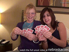 two steaming dolls losing at game of disrobe poker