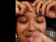 Amateur, Gros seins, Sucer une bite, Brunette brune, Nénés