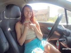 Ersties - Serina Indulges in Pleasure Inside Her Car on a Busy Street