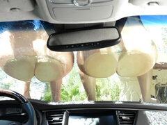 Stor rumpe, Stor kukk, Kukk suging, Bakfra, Naturlige bryster, Utendørs, Tenåring, Pupper