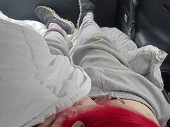 Big Tits Asian American Sissy Tranny Trap Fucked by Her Daddy Dom in Parking Lot