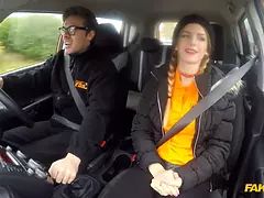 Stella Cox and Marc Rose bang a fake driving instructor in HD reality porn