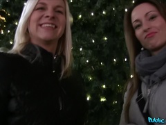 Public Agent (FakeHub): Sisters fuck two big cocks for Xmas