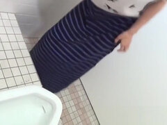 Japanese ladies secretly taped peeing in a bar restroom