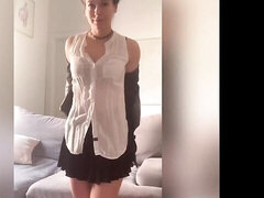 Leie, Fingern, Natürlichen titten, Kurzes haar, Dürr, Solo, Entkleiden, Titten