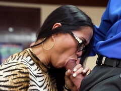 Busty slut Jazmine Cruz gets fucked with her panties on