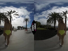 POV VR 60fps solo - Outdoors masturbation play with toy