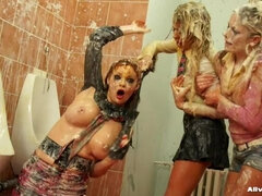 음식, 새틴, 여학생, 젖은