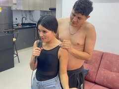 I Help My Little Stepsister with Her Singing Lessons and Penetrate Her Throat Very Hard.