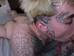 Tatooed gay hard fuck