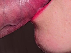 Enthousiasteling, Mooie dikke vrouwen, Grote lul, Pijpbeurt, Stel, Sperma in mond, Sperma shot, Gezichtspunt