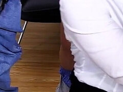 Nympho Redhead Secretary Is Fucking Horny After Work so She Rewards Her Older Co-workers with a Gangbang Party