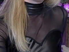 Blonde, Domination, Européenne, Femme dominatrice, Latex, Cuir, Mère que j'aimerais baiser, Solo