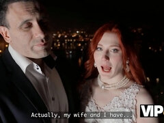 Vip4k. a naughty redheaded bride filmed a homemade porno vid with her spouse right after the wedding