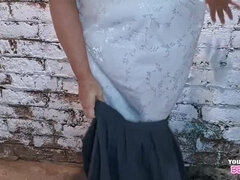 Creepy Cellar BBW Wife Told to Strip for Pleasure - Big Natural Tits MILF Homemade