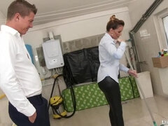 Urinating on the Maid while She Cleans