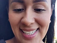 Store bryster, Blottere, Latinsk, Udendørs, Offentlig, Bryster