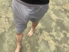 Playa, Verga grande, Desnudo, Al aire libre, Público