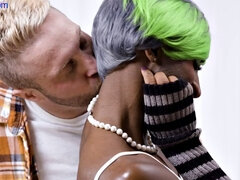 Black femboy in gloves fucked n jizzed by DILF