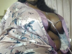 Ebony BBW MILF Teasing and Moaning Whiles Bouncing Big Boobs