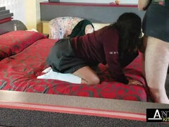 gorgeous slut student begs for better grades at the hotel