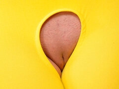 Gorgeous lady in yellow stockings Sage Axel rides on a big dick