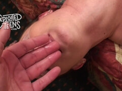 Pigtailed teenager sucking penis for the first time