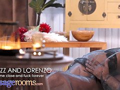 Lorenzo viota and Betzz have a steamy time getting oiled up & going wild in a romantic massage room