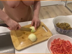 Anal, Sperm skott, Inder, Kjøkken, Mamma, Naken, Naken, Hans