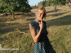 Blondynka, Obciąganie, Sperma, Niemiecki, Lizanie, Mamuśka, Naturalne cycki, Publiczny