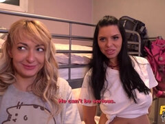 금발의, 오랄섹스, 흑갈색 머리, 깊은목구멍, 하드코어, 청소년, 쓰리섬