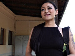 Amatör, Asiatisk, Brunett, Doggystyle, Utomhus, Piercing, Fitta, Tatuering