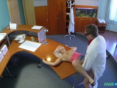 Perfect Sexy Blonde Gets Probed By Doctor On Reception Desk