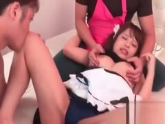 Asiatisk, Stora tuttar, Avsugning, Sperma shot, Fingering, Hardcore, Tonåring, Trekant