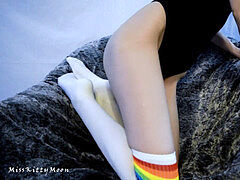 Masturbation, Culottes ou slips, Petite femme, Rousse roux, Chaussettes, Adolescente