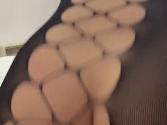 Muscle BBC Breeds Small Snowbunny Cumslut in Fishnets